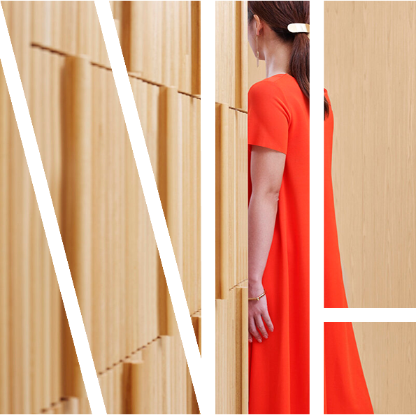 Lady walking through door